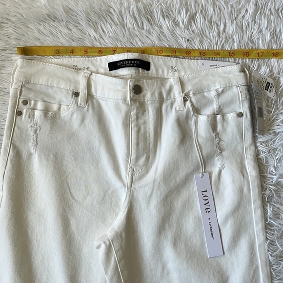 Liverpool Women's Kennedy Crop Straight Jeans in bone white bite size 10/30 - Picture 7 of 13